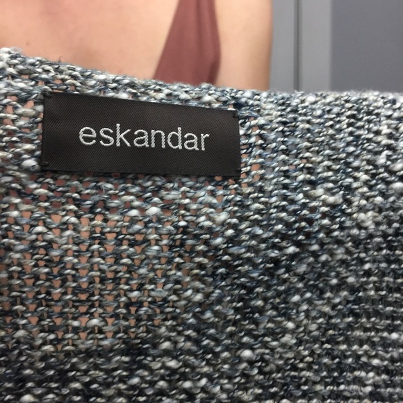 Eskandar Knit Sleeveless Pocket Vest Boho Layer - Picture 5 of 8